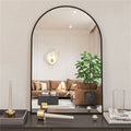 Arched Black Metal Wall Mirror – Modern Decorative Accent for Bathroom, Entryway & Living Room (8-Inch)