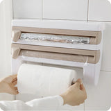 MultiFix 4-in-1 Kitchen Roll Holder – Wall Organizer with Foil Cutter & Bottle Rack