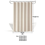 LuxeLinen SpaWeave Waterproof Shower Curtain – Thick Linen-Look Fabric, Hotel-Style Privacy, Beige + Metal Hooks Included