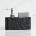 StoneTouch Luxe 2-in-1 Soap Dispenser with Sponge Holder – Modern Stone-Look Kitchen & Bathroom Sink Organizer