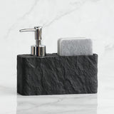 StoneTouch Luxe 2-in-1 Soap Dispenser with Sponge Holder – Modern Stone-Look Kitchen & Bathroom Sink Organizer