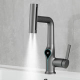 AquaGlow SmartFalls Digital Waterfall Bathroom Faucet – LED Temperature Display, Lift Spout & Adjustable Spray, Hot & Cold Mixer