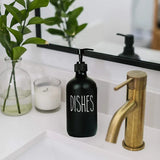 SoapElegance Noir 500 Refillable Soap Dispenser Set – Matte Black Pump Bottles for Kitchen & Bathroom