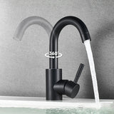 Contemporary Black Nickel Stainless Steel Bathroom Faucet with 360 Degree Swivel Spout and Single Lever Control