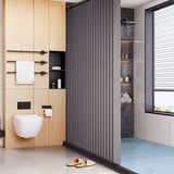 Magneto Foldable Shower Curtain – Magnetic Hem, Waterproof Linen-Style Design with Hooks