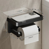 ShelfRoll Aluminum Toilet Paper Holder with Phone Shelf – Wall-Mounted Bathroom Organizer
