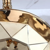 Aurielle Royale Hand-Painted Ceramic Vessel Sink Set with Gold Faucet – Round Luxury Countertop Basin + Pop-Up Drain