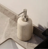AureliaStone Luxury Limestone Bathroom Set – Toothbrush Holder, Soap Dispenser & Tray