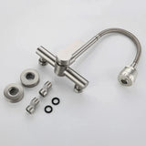 Wall Mounted Stainless Steel Kitchen Faucet with Flexible 360° Swivel Spout and Hot Cold Mixer