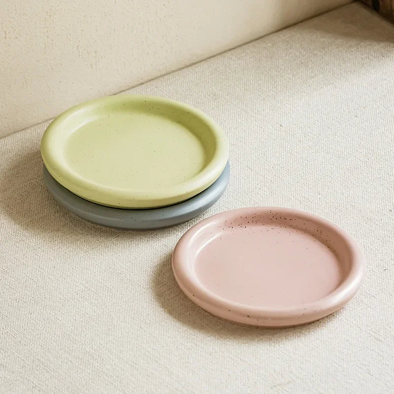 SweetMacaron Ceramic Breakfast & Dessert Plate – Fresh Colors, Round Design & Versatile Use