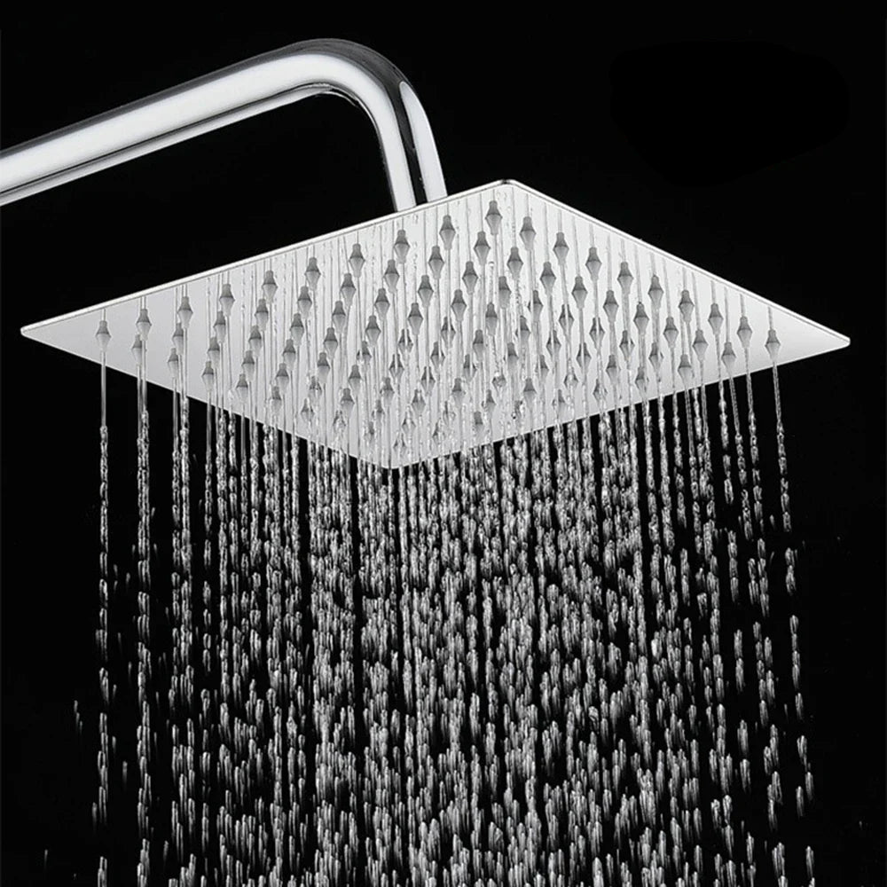 AquaLux SquareRain High-Pressure Ceiling Rain Shower – Stainless Steel