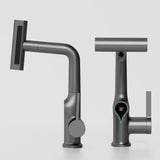 AquaGlow SmartFalls Digital Waterfall Bathroom Faucet – LED Temperature Display, Lift Spout & Adjustable Spray, Hot & Cold Mixer