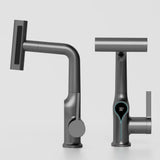Digital Temperature Display Waterfall Bathroom Sink Faucet with Adjustable Spout Mixer