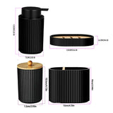 NoirLuxe Bathroom Accessory Set – Modern Black Bath Set with Soap Dispenser & Toothbrush Holder