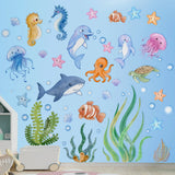 SeaWorld 3D Underwater Wall Stickers – Turtle, Dolphin & Fish Kids Room Décor