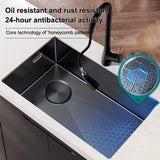 NanoGuard Large Single-Bowl Stainless Steel Kitchen Sink – Rectangular Undermount with Honeycomb Finish