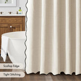 AquaScallop Luxury Shower Curtain – Waterproof Design with Elegant Scalloped Edge