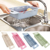 FlexDrain Adjustable Sink Basket – Portable Dish Drainer Rack | Auto-Draining Kitchen Organizer | Vegetable Washing Holder