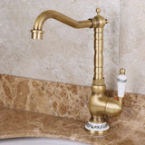 RegalWall Antique Brass Wall-Mount Faucet – Hot & Cold Water Mixer for Kitchen & Bathroom