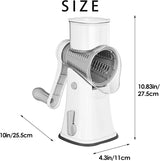 5 in 1 Rotary Cheese Grater Premium Stainless Steel – Vegetable Slicer & Julienne Cutter | Nut Chopper | Multi Blade Kitchen Tool