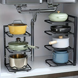 FlexiRack Pro – Adjustable Pot & Pan Organizer Rack in Stainless Steel