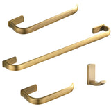 HeritageBrass Vintage Antique Brass Bathroom Hardware Set – 4-Piece Wall-Mounted Bath Accessory Kit with Towel Bar, Toilet Paper Holder, Towel Ring & Robe Hook