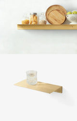 Nurlin Luxury Brass Wall Shelf – Organizer & Storage Rack for Kitchen, Bathroom & Living Space