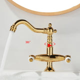 ForgeFlow Industrial Black Brass Bathroom Faucet – Matte Black Dual-Handle Vanity Sink Mixer