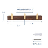 WalnutHook – 3-Hook Wall-Mounted Towel & Coat Rack (Wood & Metal)
