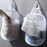 FlexiStore Foldable Hanging Laundry Basket – Breathable Mesh Bag for Clothes & Organization