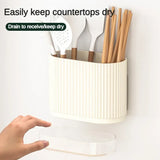 Organix – Multifunctional Cutlery Holder with Drain & Wall Mount (No Drilling Required)