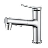 Modern White Pull-Out Bathroom Sink Faucet – Single Handle Brass Basin Mixer