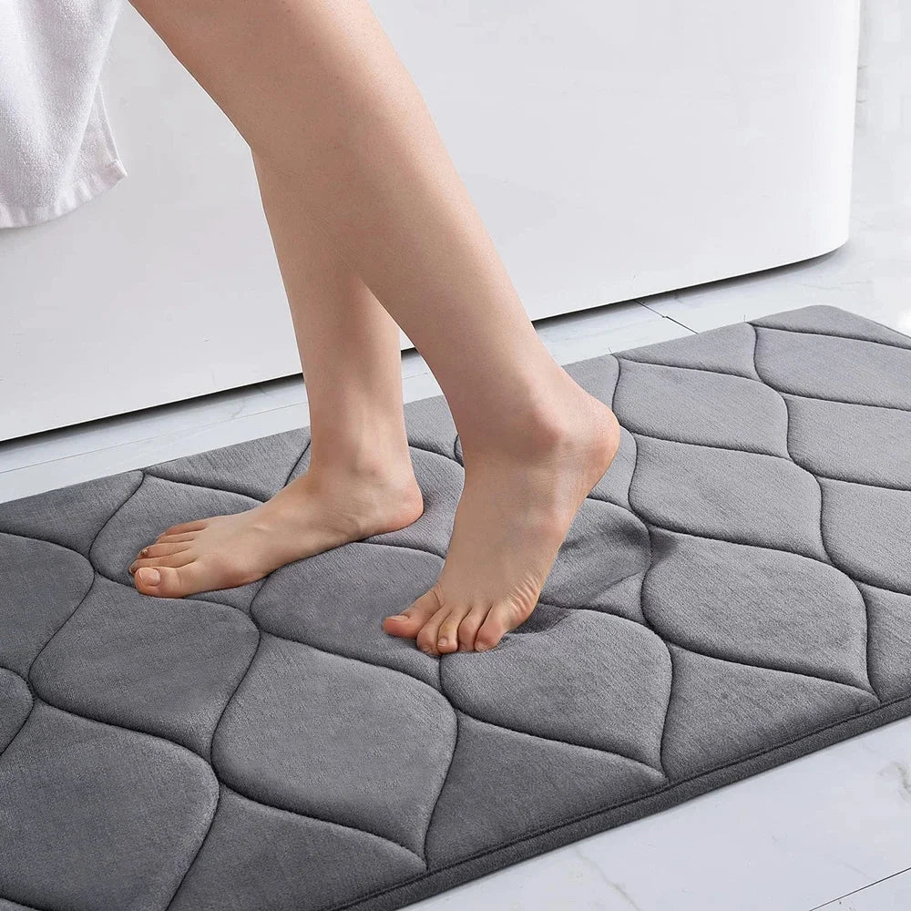 UltraSoft Memory Foam Bath Mat Rug – Non-Slip Absorbent Bathroom Carpet | Quick Dry | Machine Washable Comfort