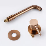 Elegant Wall-Mounted Rose Gold Brass Bathroom Faucet with Concealed Design