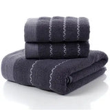 FestiveComfort 3-Piece Luxury Towel Set – 100% Combed Cotton with Jacquard Embroidery