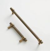 Nurlin Solid Brass T-Bar Handle – Art Deco Retro Furniture Pull, Antique Industrial Style