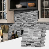 LuxeMarmer Black & White Marble Wall Stickers – Self-Adhesive, Waterproof Tile Decals (1–12 Pieces)