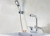 Multi-Function Brass Bathroom Sink Faucet with Single Handle Hot and Cold Mixer