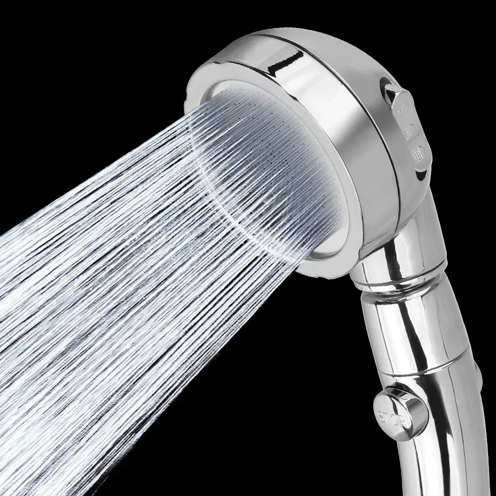 FlexiSpa 360° Handheld Shower Head – 3 Spray Modes, Chrome Finish, Water-Saving Design