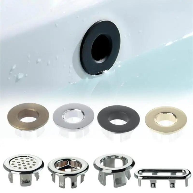 DrainElegance Solid Brass Sink Overflow Cover Ring – Universal 0.87–0.98 in. Fit