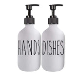 SoapElegance Noir 500 Refillable Soap Dispenser Set – Matte Black Pump Bottles for Kitchen & Bathroom