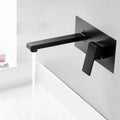 Matte Black Wall Mounted Brass Basin Faucet – Mirror Finish Square Sink faucet | Hot & Cold | Modern Luxury Design