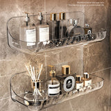 ClearGrip CrystalMount No-Drill Acrylic Wall Shelf – Transparent Floating Bathroom & Kitchen Organizer for Cosmetics, Shampoo & Essentials
