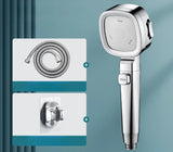 HydroFlex SquareForce High-Pressure Handheld Shower Head – 3 Modes, Water-Saving & Adjustable