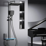 Modern Shower System with Temperature Display and Ambient Lighting – Adjustable Stainless Steel Bathroom Set