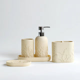 EleganceLine 5-Piece Bathroom Set – Engraved Pattern Resin