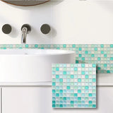 CrystalMosaic 3D Tile Stickers – Self-Adhesive Waterproof Glass-Look Wall Covering for Kitchen & Bathroom (5/10 Pieces)