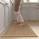 KüchLoom Washable Non-Slip Kitchen Runner – Faux Sisal Look with Natural Rubber Backing