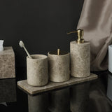 ImperialMarble Emperador Light Bathroom Set – 7-Piece Luxury Natural Marble Collection