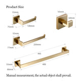 AeroSteel Brushed Stainless Steel Bathroom Hardware Set – Towel Bar, Toilet Paper Holder & Wall Hooks